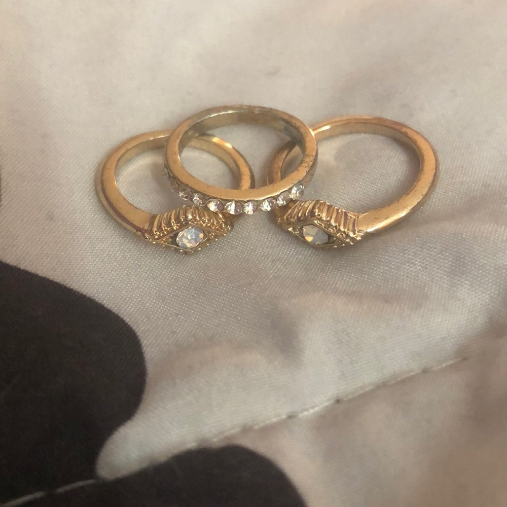 Three Gold Midi Rings